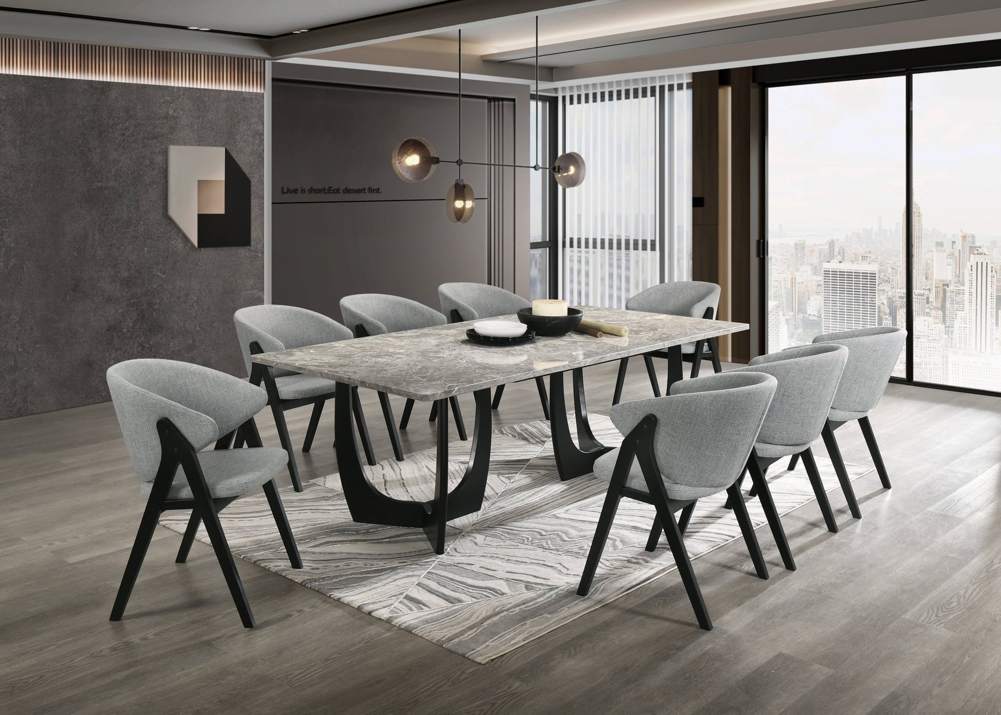 Hana Grey Marble Dining Table 8 Dining Tables| Roots Furniture
