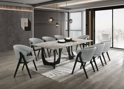 Hana Grey Marble Dining Table 8 - Al Rugaib Furniture