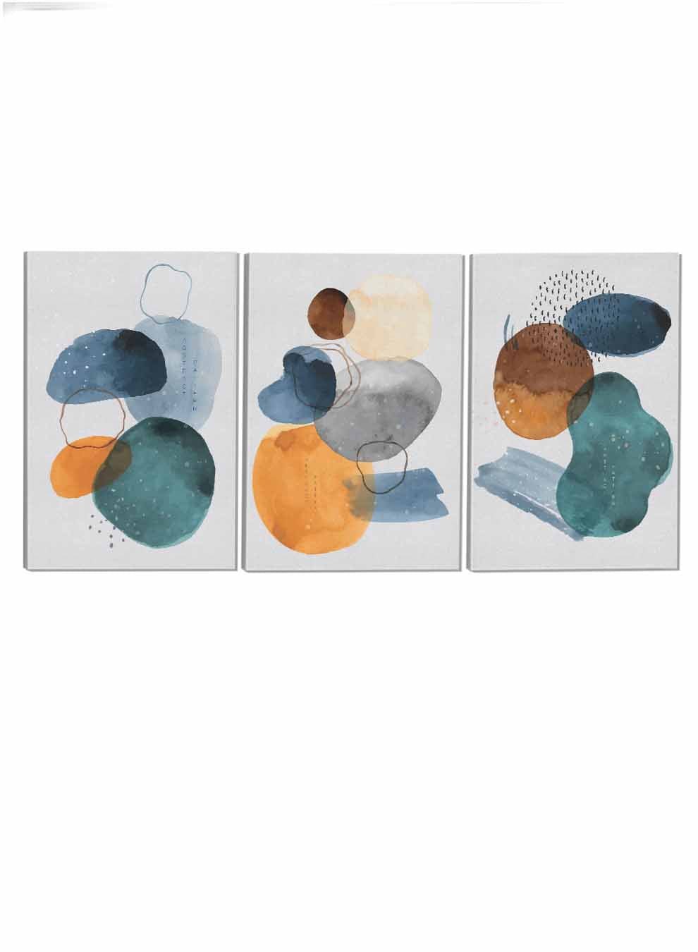 Hand Drawn Circles Abstract Paintings(set of 3) Paintings & Pictures| LOWHA