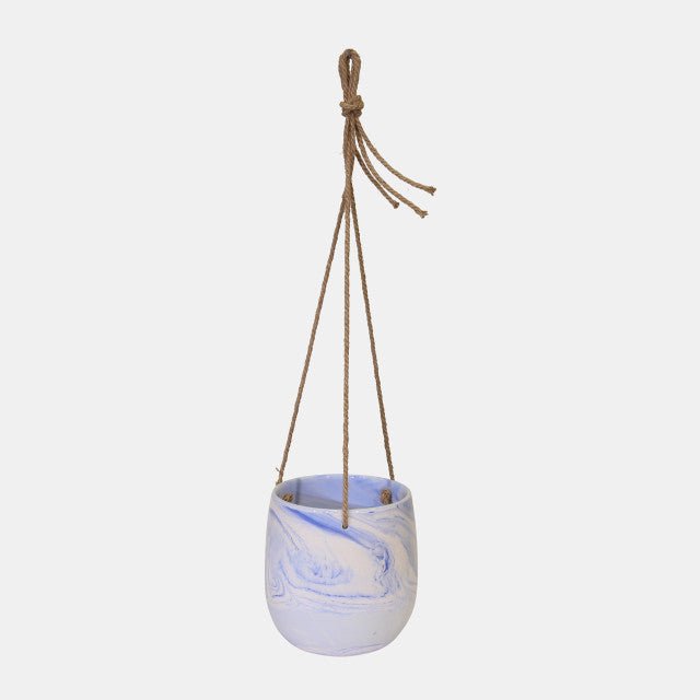 Hanging Blue Marble Planter Outdoor Planters| Sagebrook Home