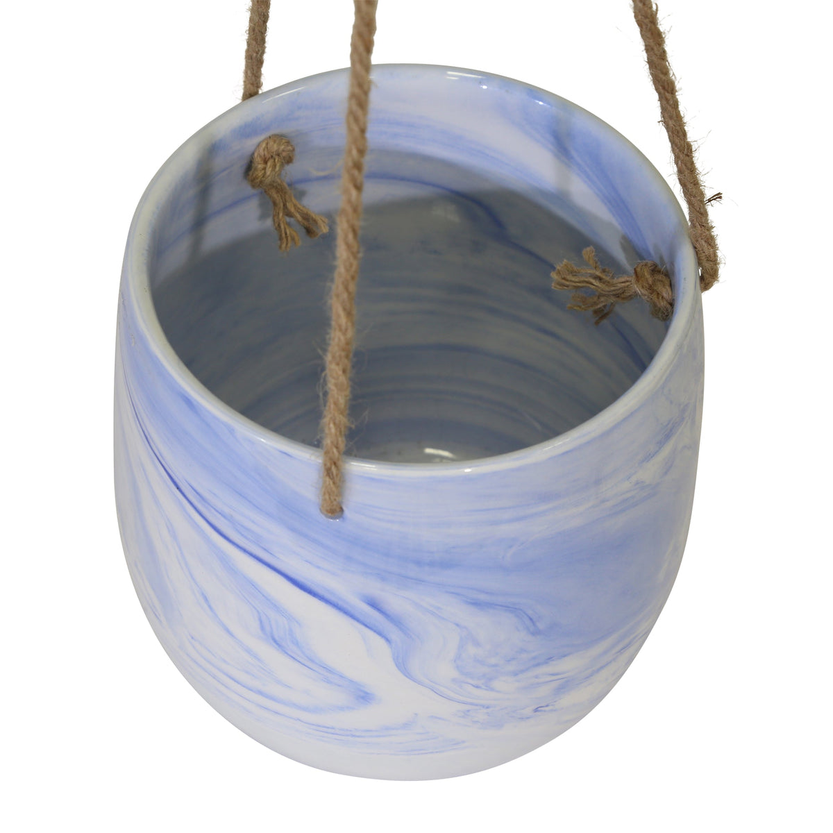Hanging Blue Marble Planter Outdoor Planters| Sagebrook Home