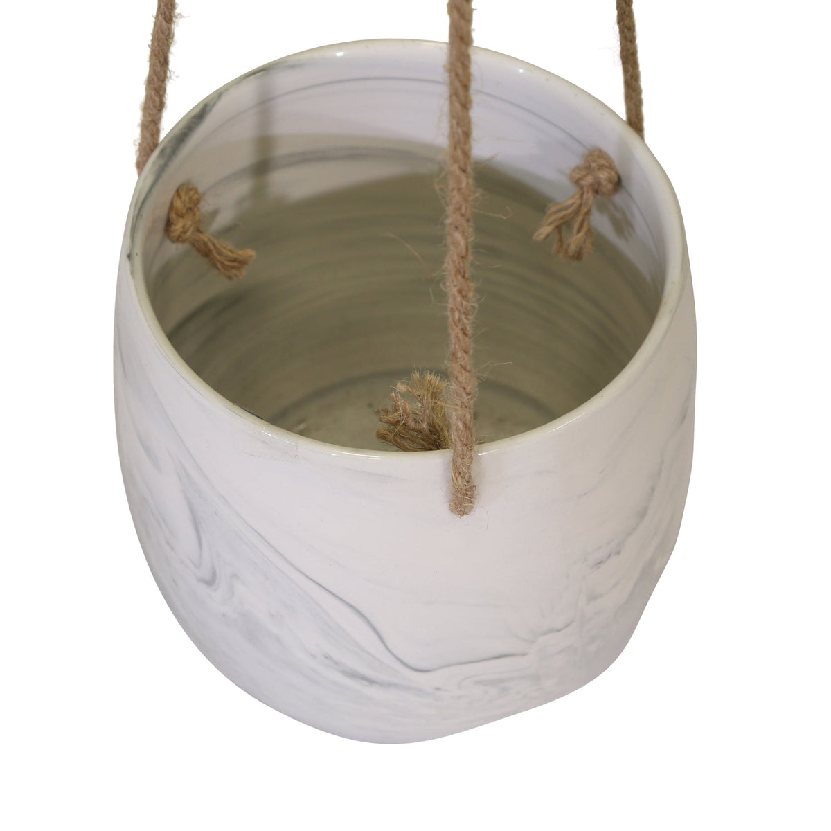 Hanging Gray Marble Planter Outdoor Planters| Sagebrook Home