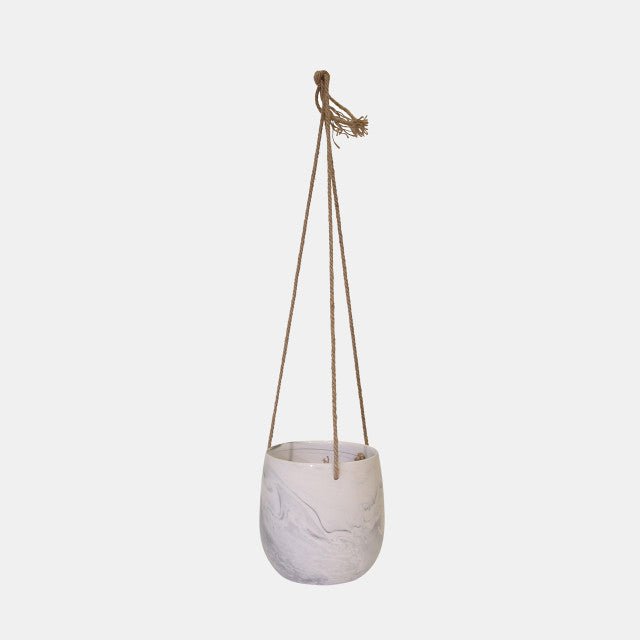 Hanging Gray Marble Planter Outdoor Planters| Sagebrook Home