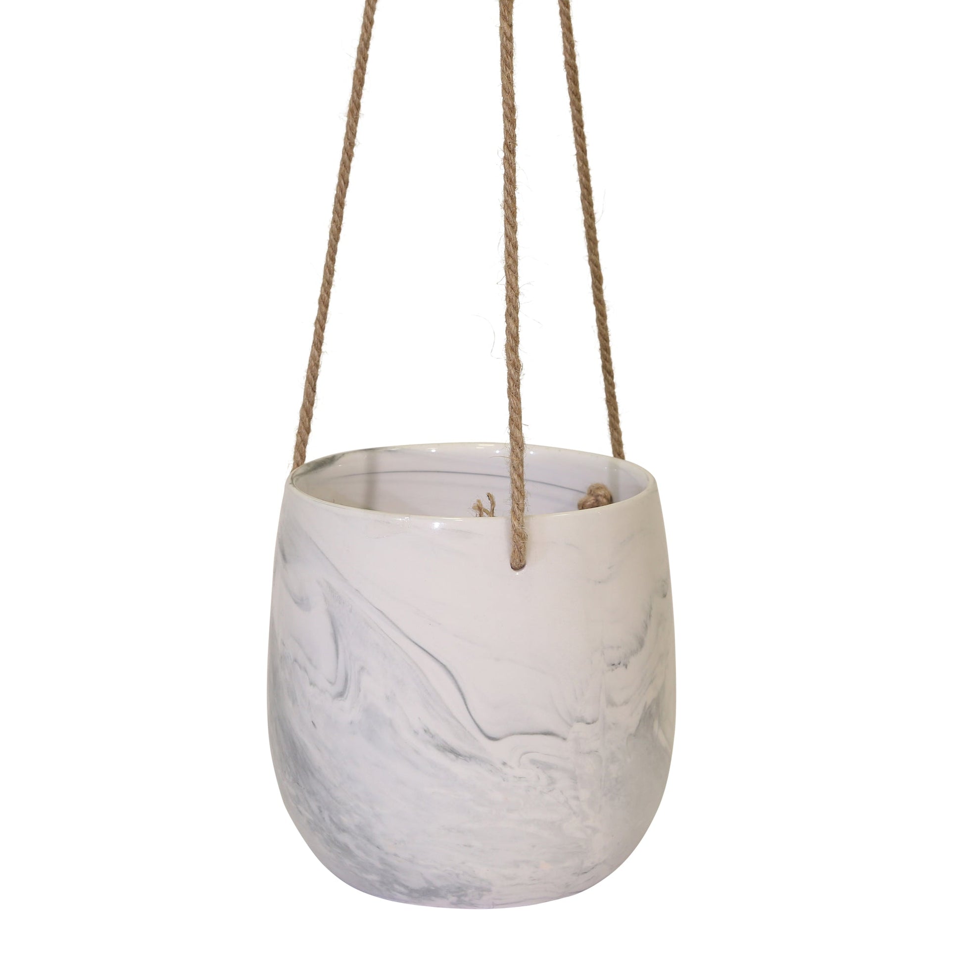 Hanging Gray Marble Planter Outdoor Planters| Sagebrook Home