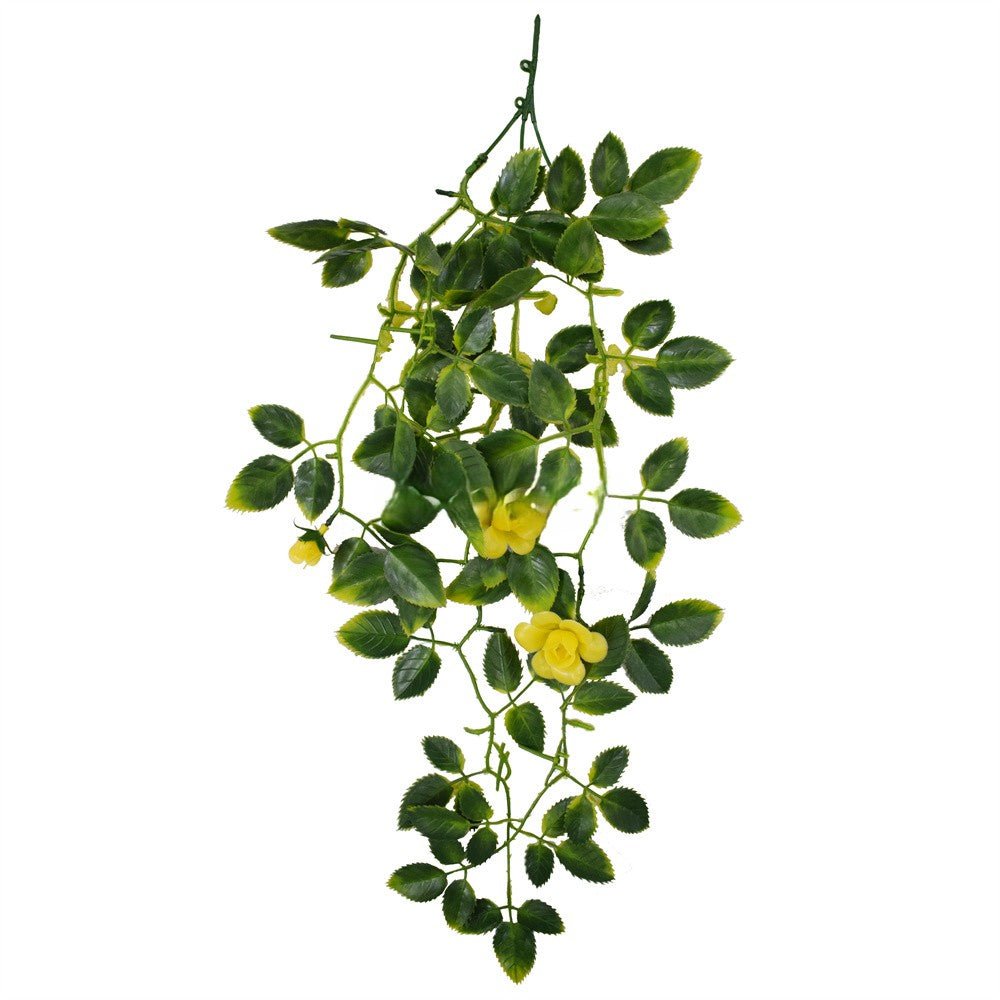Hanging Rose Leaf with Yellow Flowers Plants| Roots Furniture