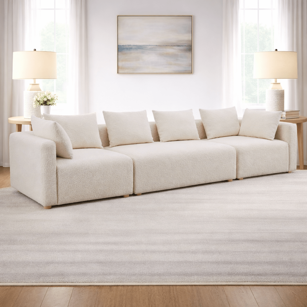 Hangover Cream Boucle 145 inch Long Sofa Sofas & Loveseats| TOV