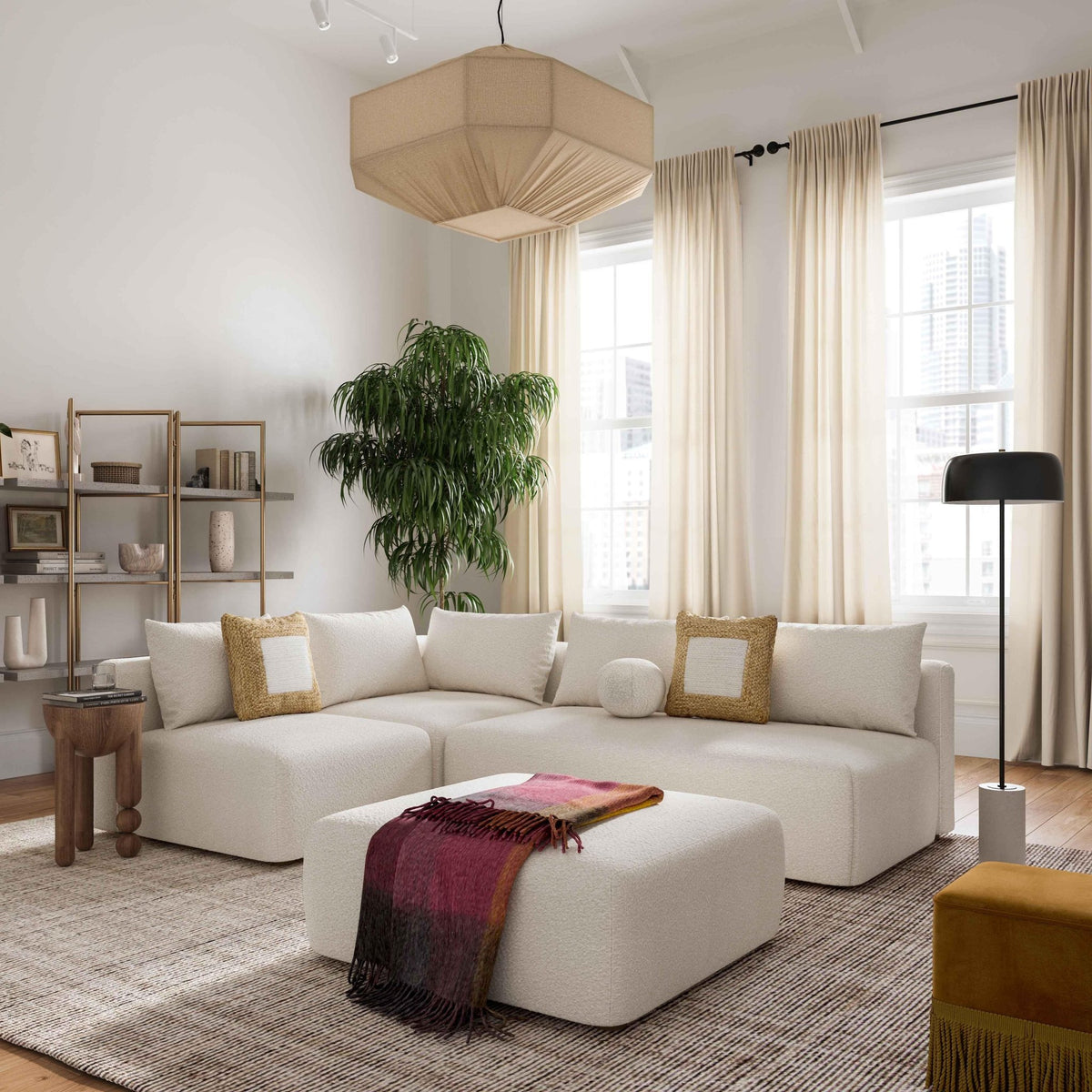 Hangover Cream Boucle 145 inch Long Sofa Sofas & Loveseats| TOV