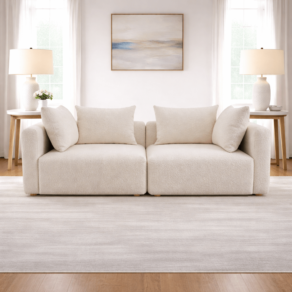 Hangover Cream Boucle Loveseat Sofas & Loveseats| TOV