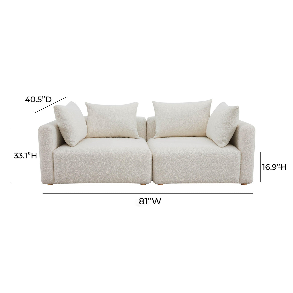 Hangover Cream Boucle Loveseat Sofas & Loveseats| TOV