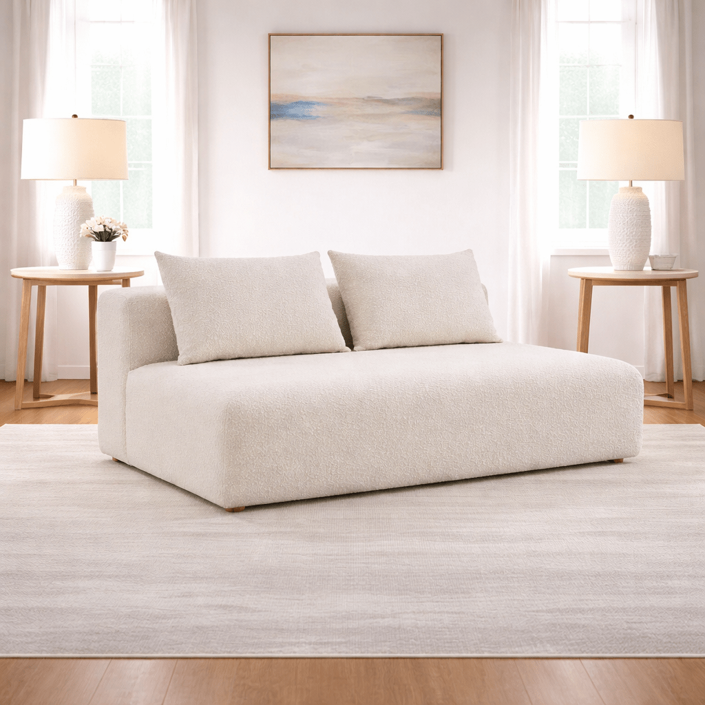 Hangover Cream Boucle Modular Loveseat Sofas & Loveseats| TOV