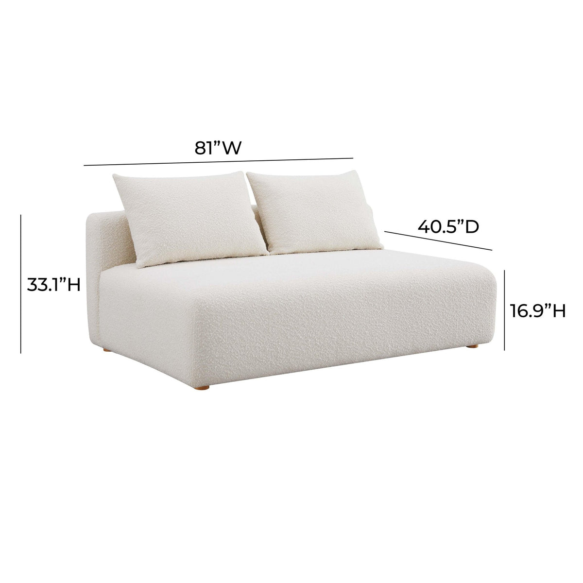 Hangover Cream Boucle Modular Loveseat Sofas & Loveseats| TOV