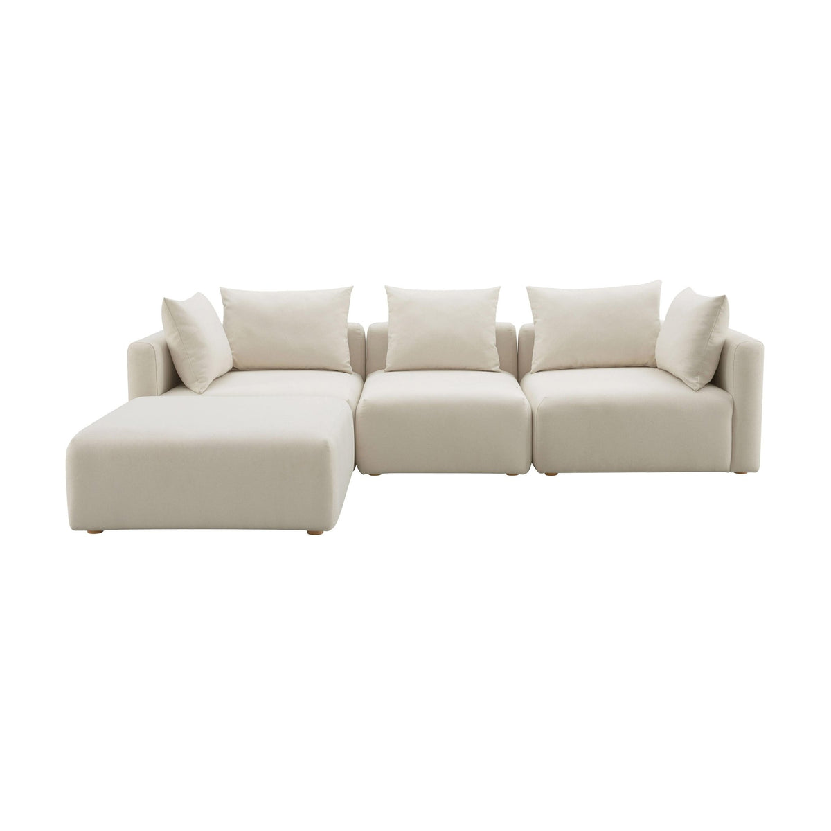 Hangover Cream Performance Linen 4-Piece Modular Sectional Sectionals| TOV