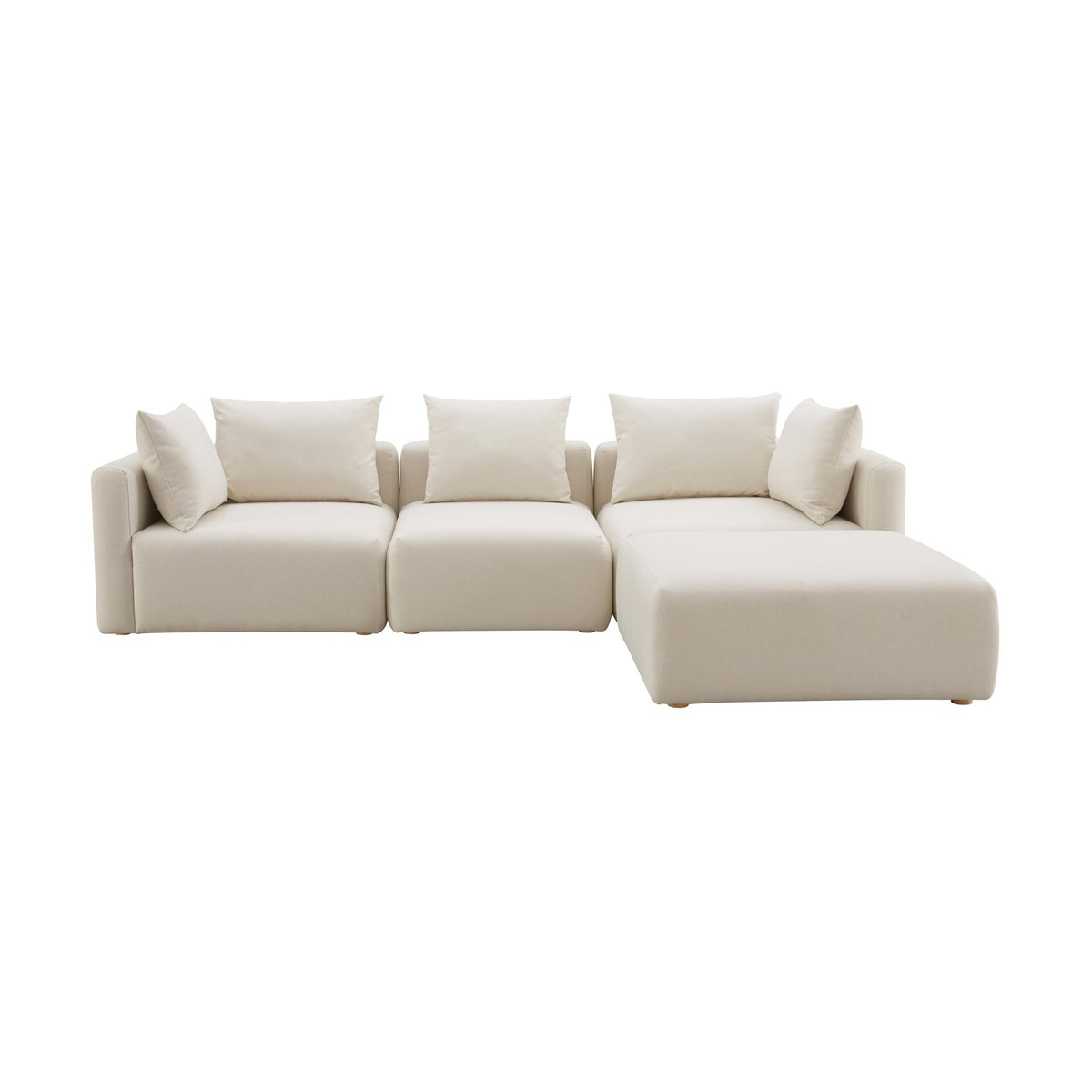 Hangover Cream Performance Linen 4-Piece Modular Sectional Sectionals| TOV