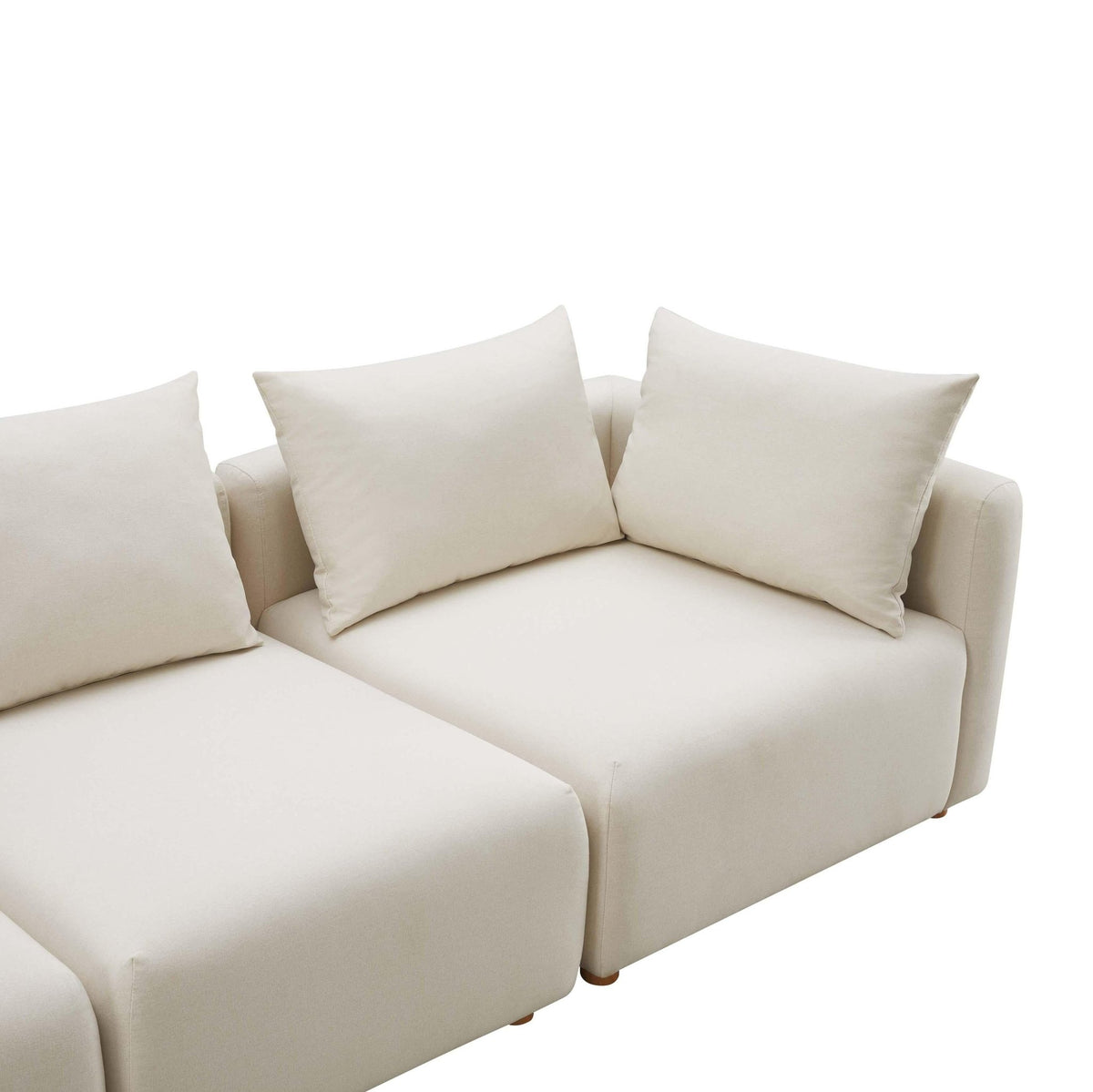 Hangover Cream Performance Linen 4-Piece Modular Sectional Sectionals| TOV