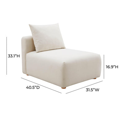 Hangover Cream Performance Linen Modular Armless Chair - Al Rugaib Furniture
