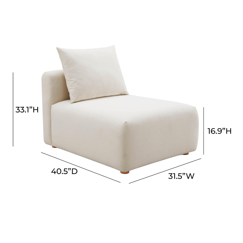 Hangover Cream Performance Linen Modular Armless Chair - Al Rugaib Furniture