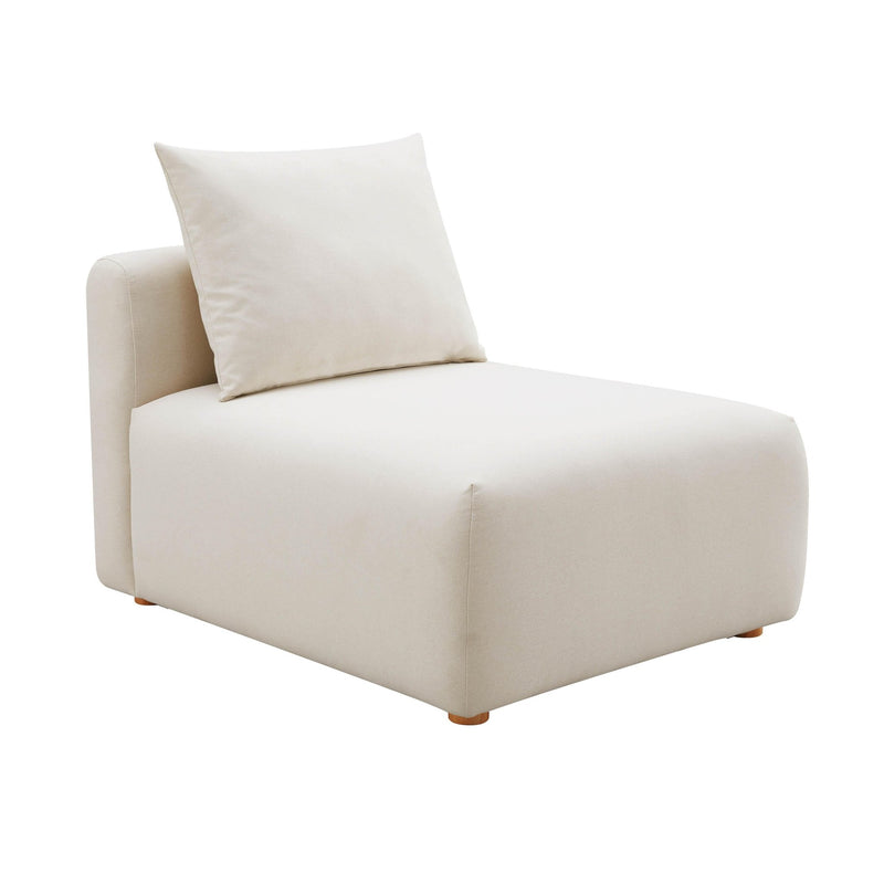 Hangover Cream Performance Linen Modular Armless Chair - Al Rugaib Furniture