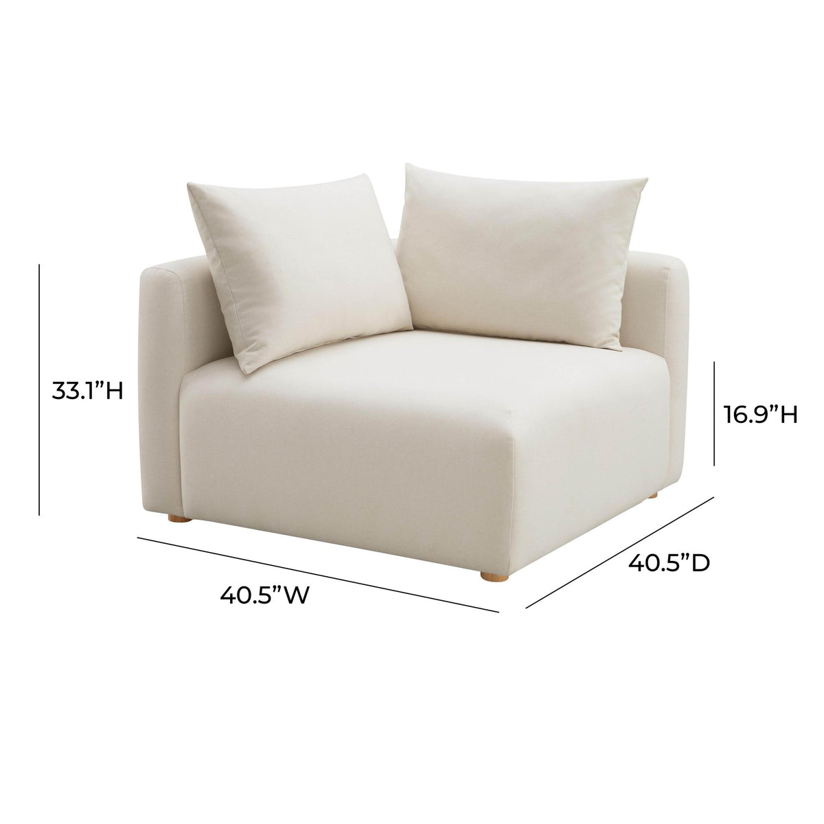 Hangover Cream Performance Linen Modular Corner Chair Chairs| TOV