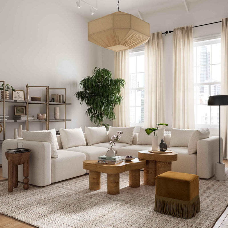 Hangover Cream Performance Linen Modular Corner Chair - Al Rugaib Furniture