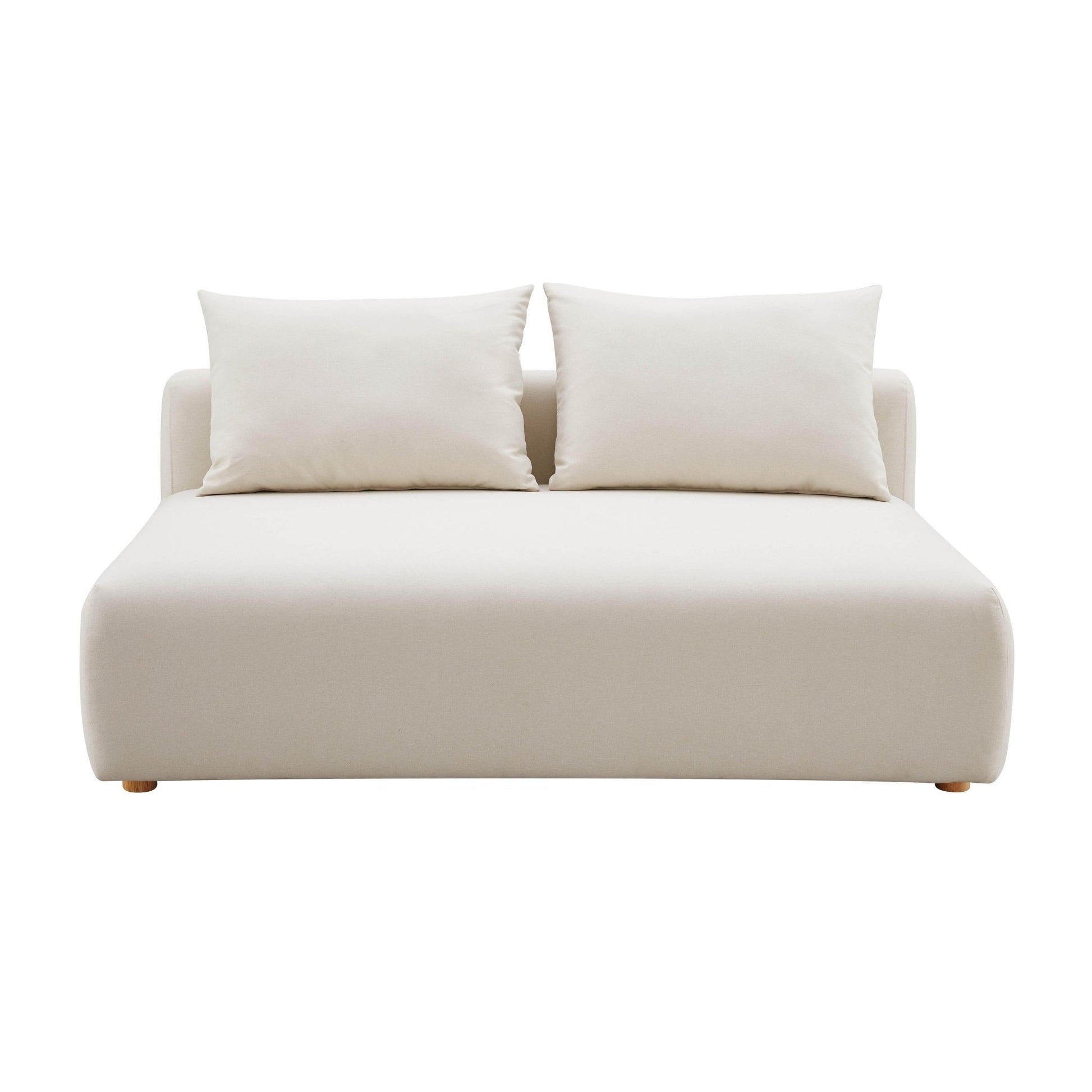 Hangover Cream Performance Linen Modular Loveseat Sofas & Loveseats| TOV