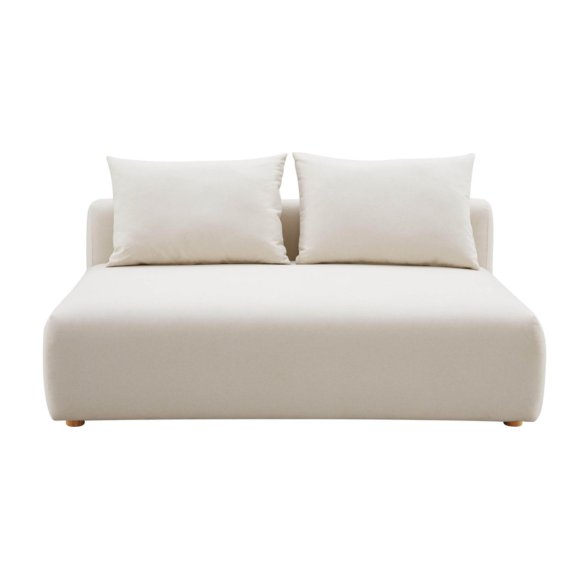 Hangover Cream Performance Linen Modular Loveseat Sofas & Loveseats| TOV