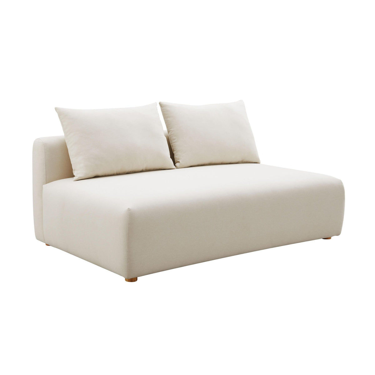 Hangover Cream Performance Linen Modular Loveseat Sofas & Loveseats| TOV