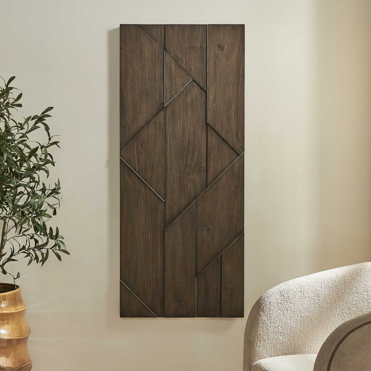 Hanoi Geometric Wood Wall Panel Wall Art| Uttermost