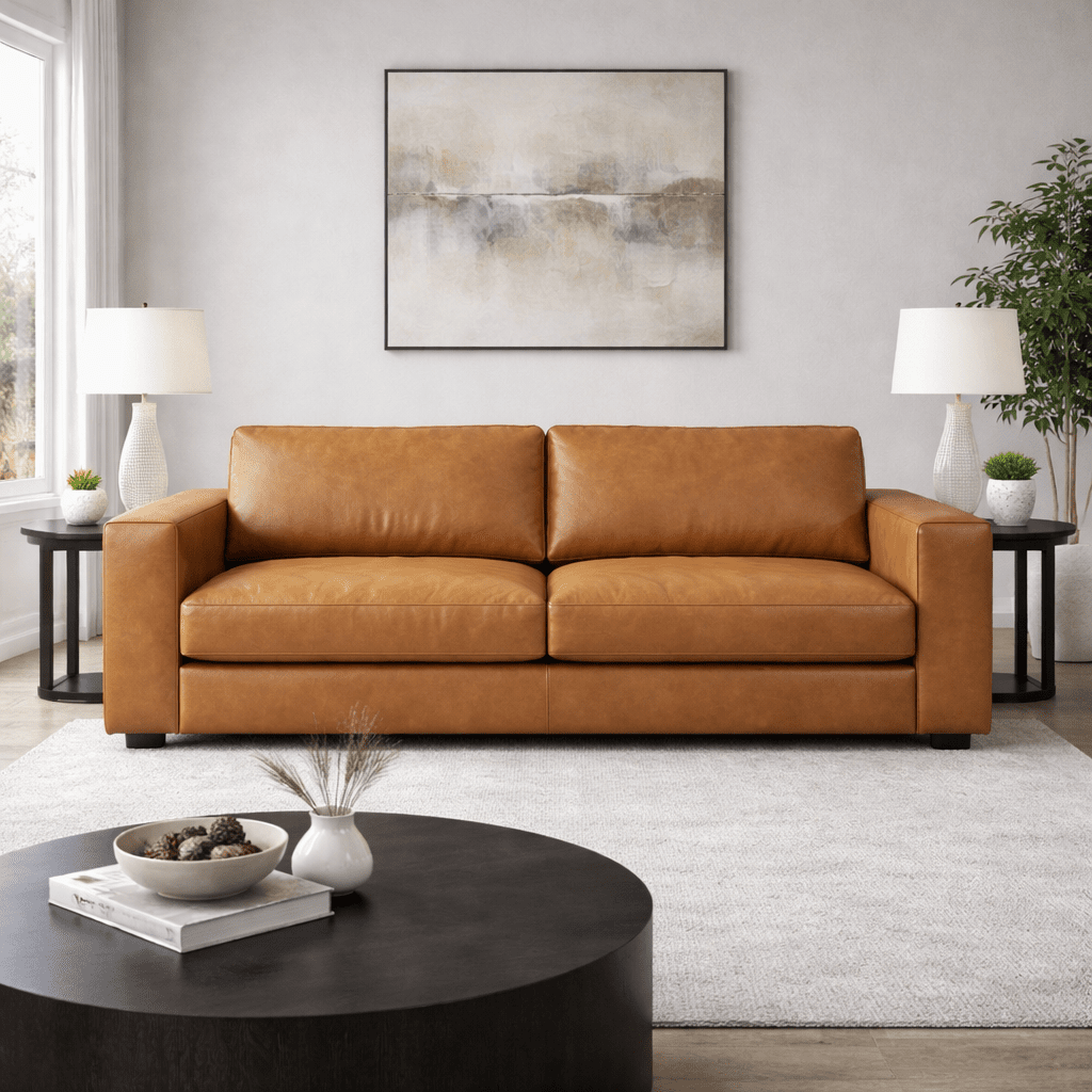 Hansen Leather Sofa Sonoran Tan Sofas & Loveseats| Moe's Home