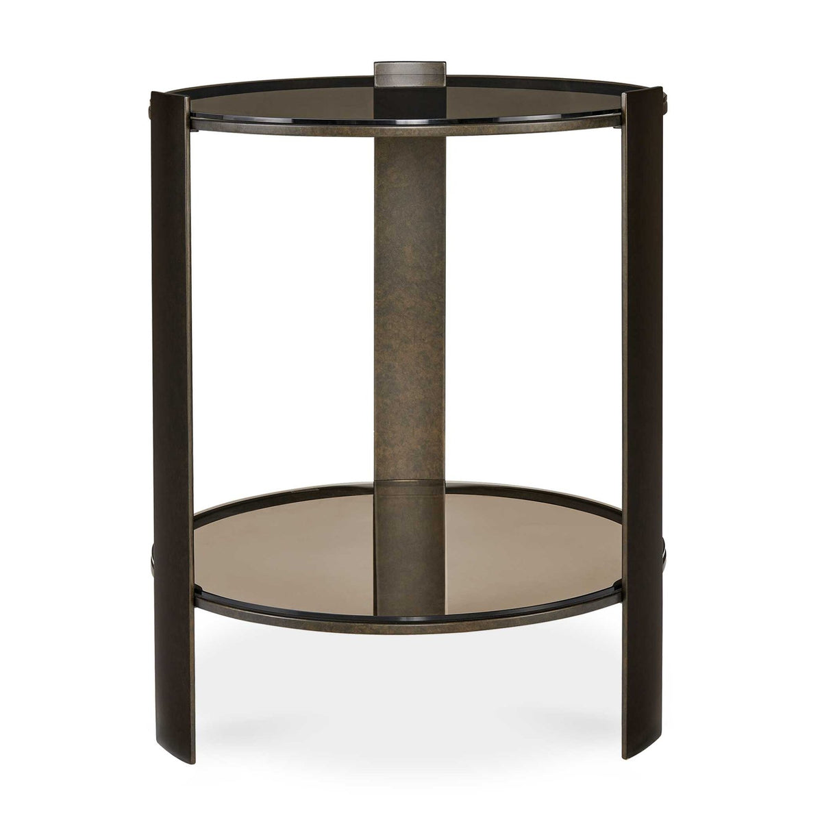Hanson Bronze & Dark Glass Side Table Accent & End Tables| Uttermost