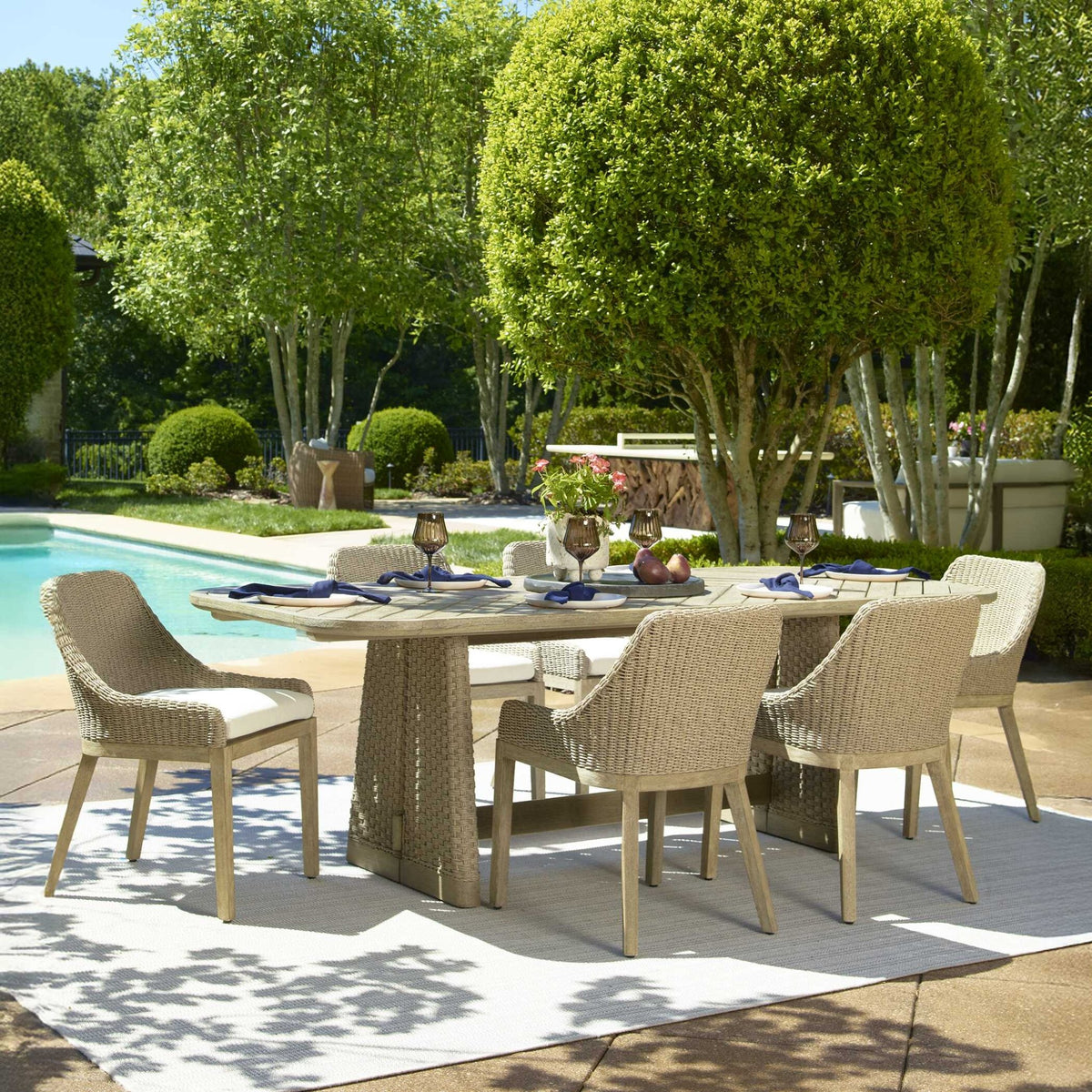 Harbor Herringbone Dining Table Dining Tables| Uttermost