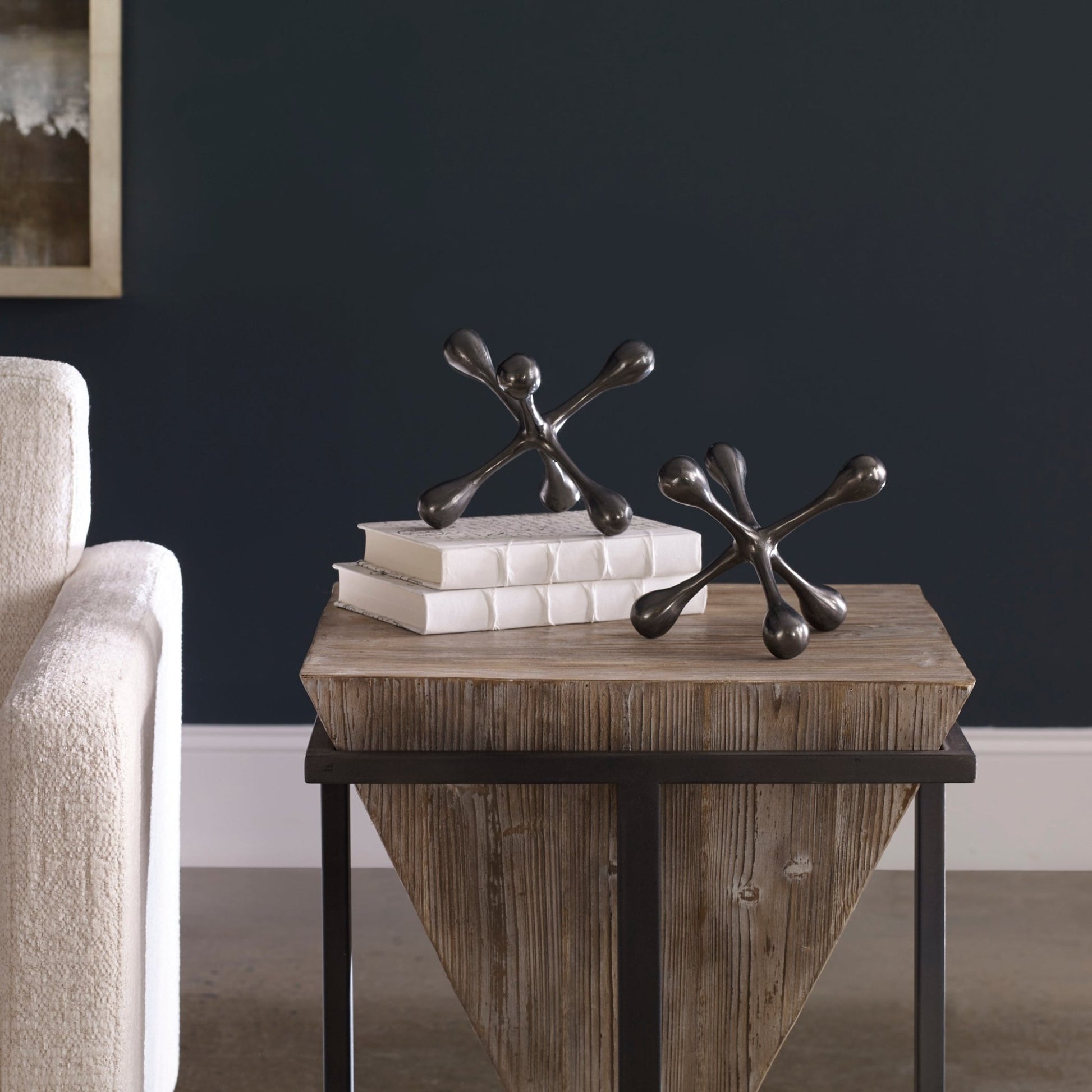 Harlan Objects Black Nickel, S/2 Table Decors| Uttermost