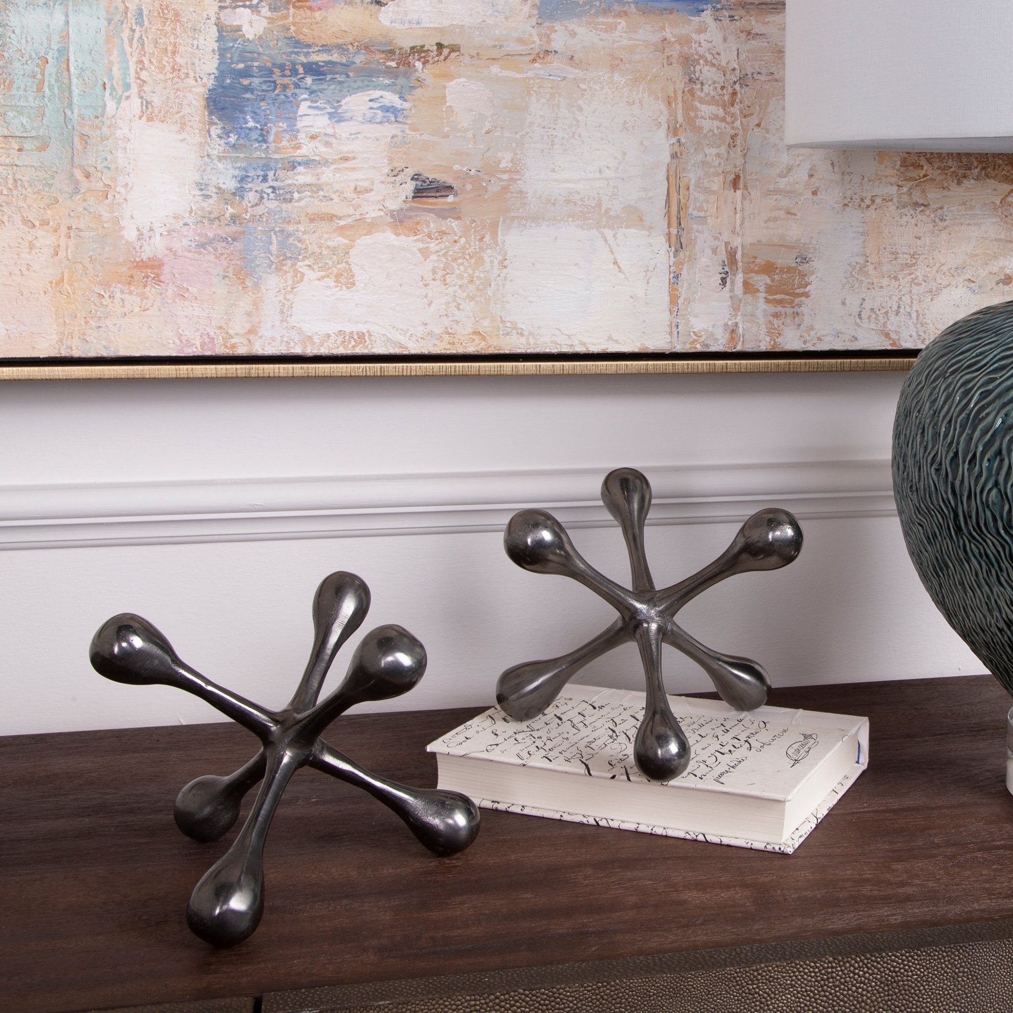 Harlan Objects Black Nickel, S/2 Table Decors| Uttermost