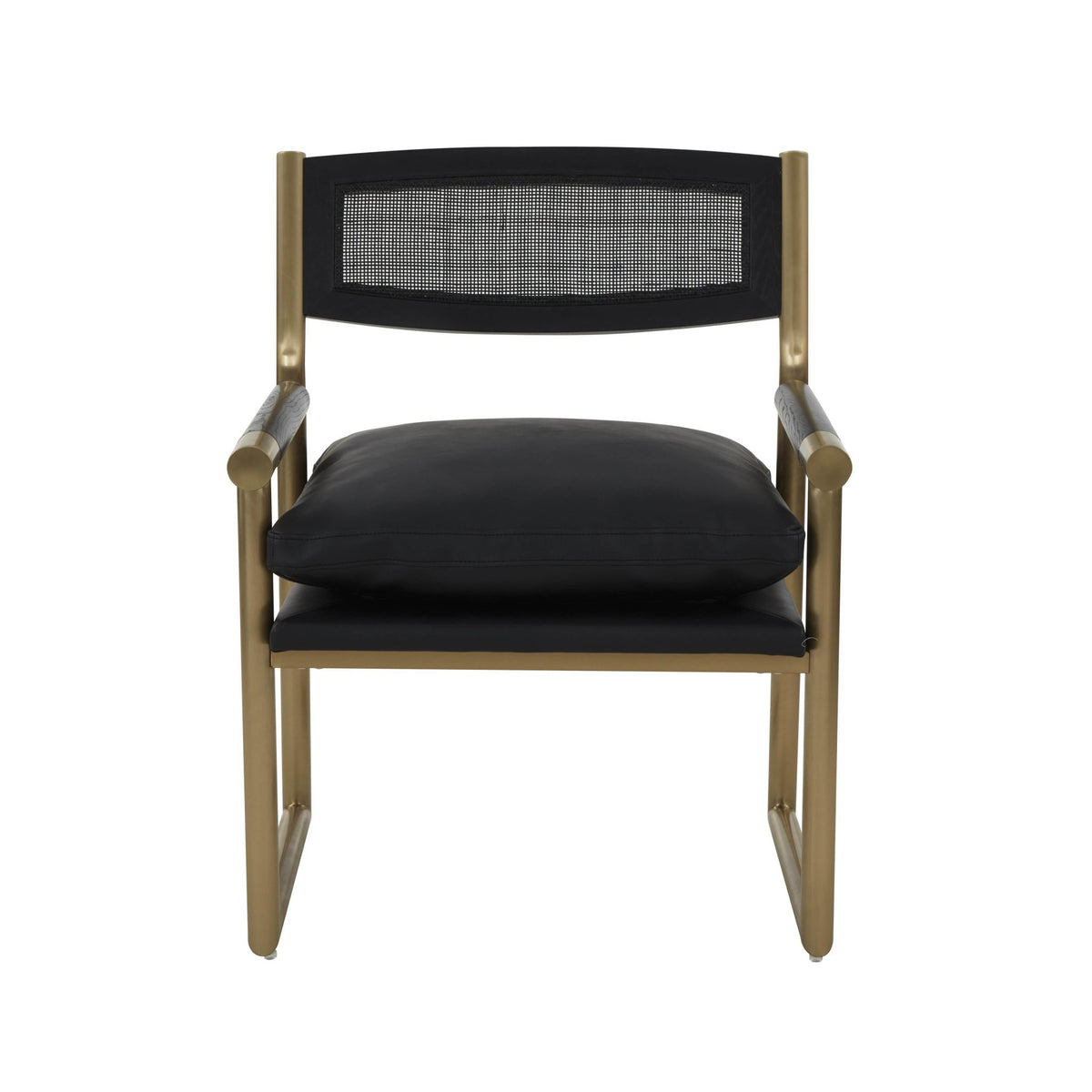 Harlow Black Performance Vegan Leather Armchair Chairs| TOV