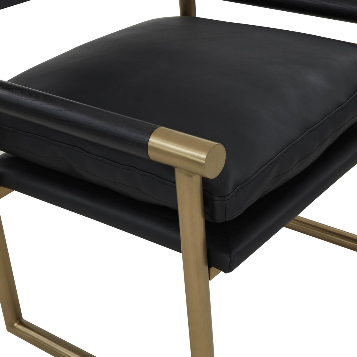 Harlow Black Performance Vegan Leather Armchair Chairs| TOV