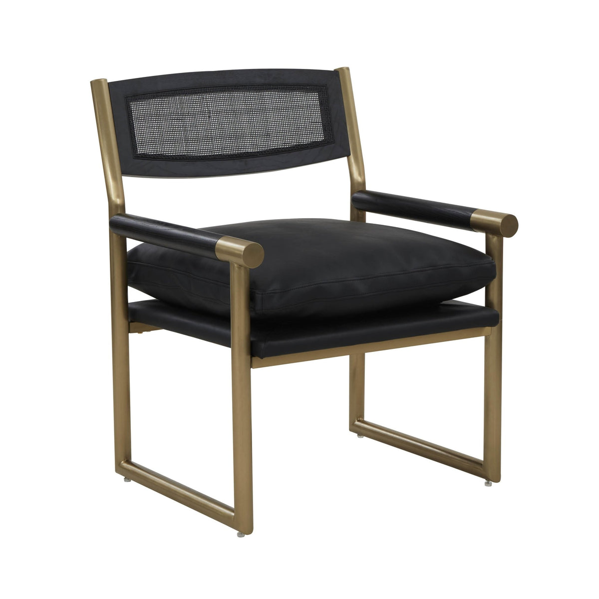 Harlow Black Performance Vegan Leather Armchair Chairs| TOV