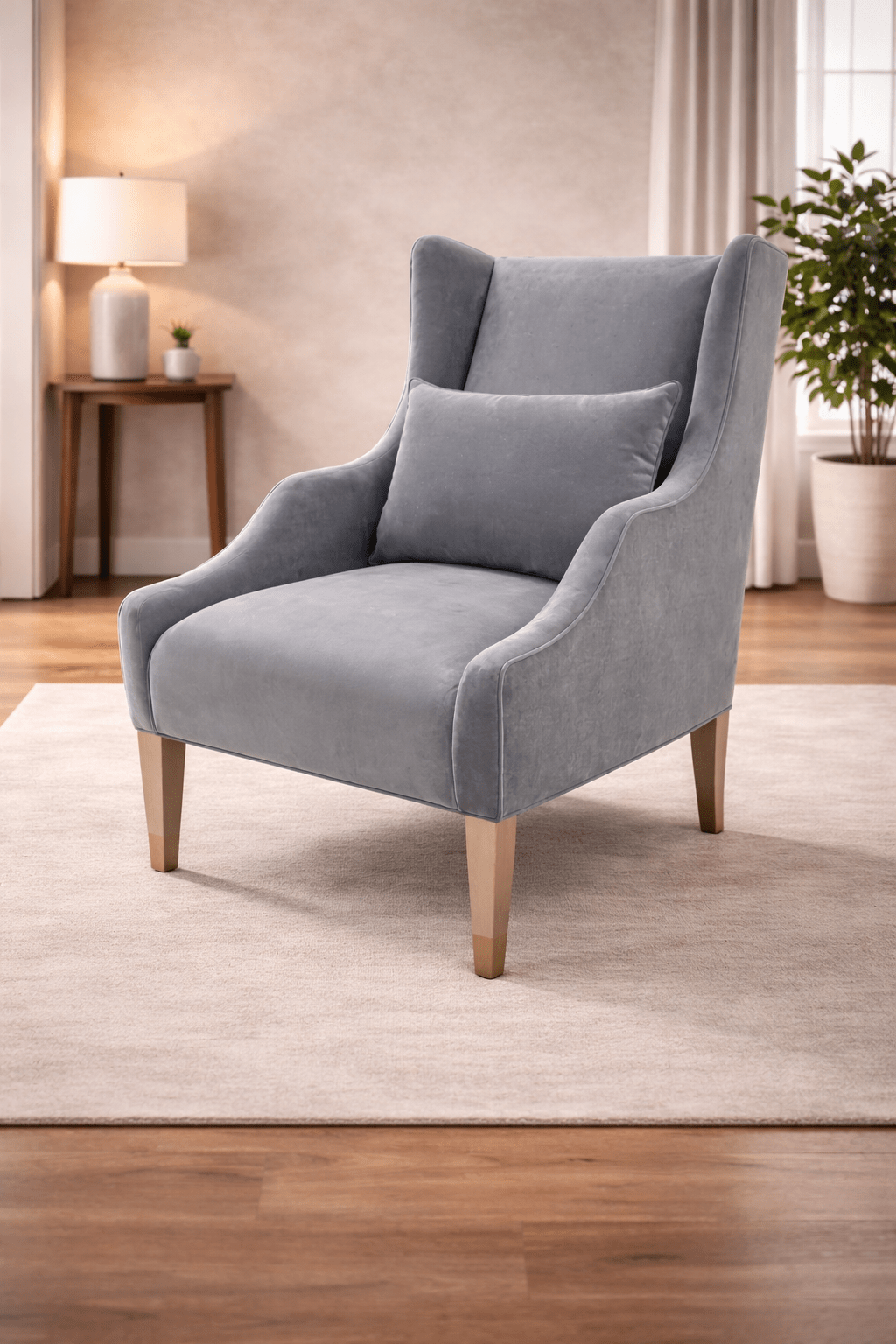 HARPER Vintage Blue Wing Chair Chairs| A.R.T. Furniture