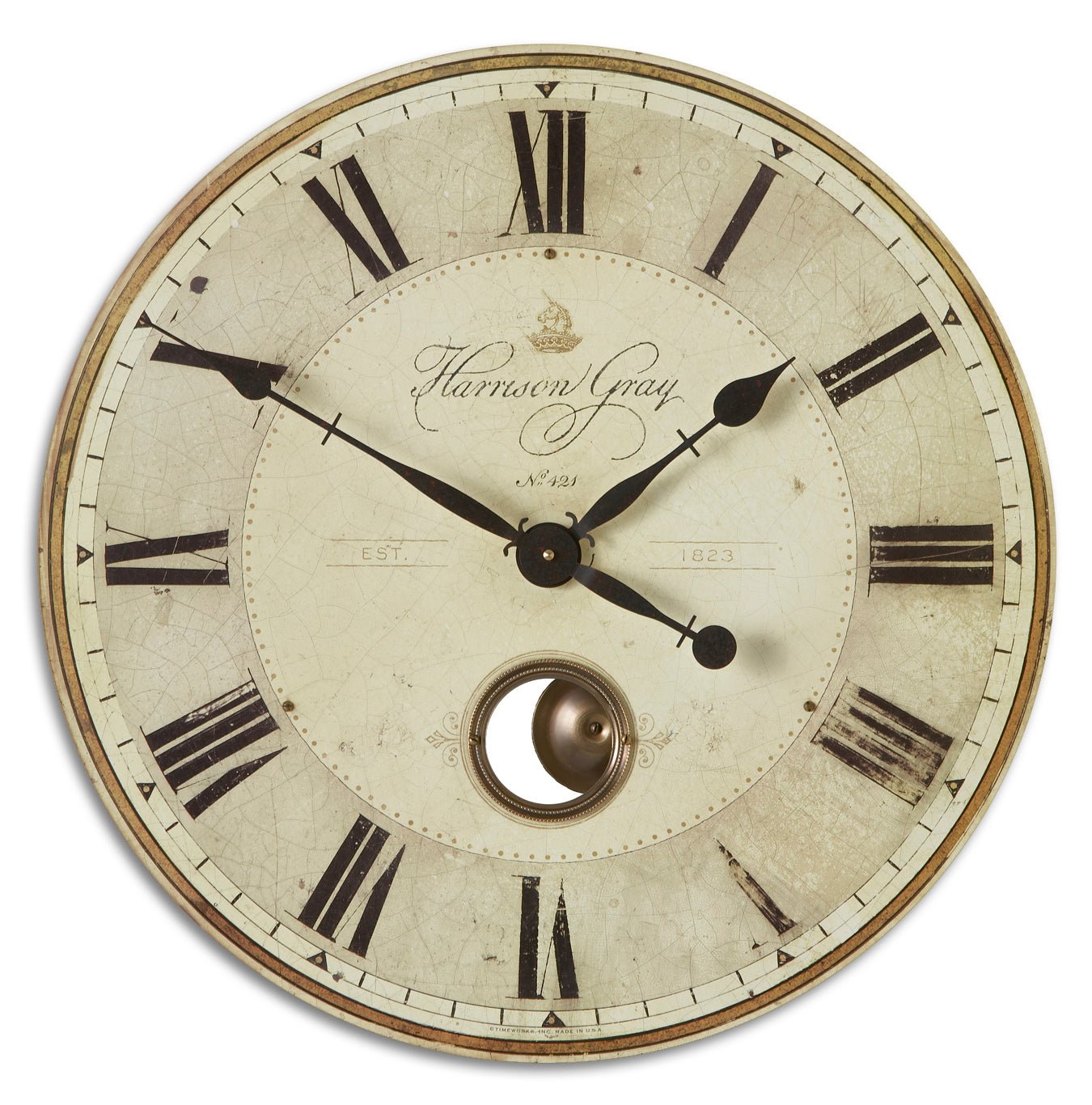 Harrison Gray 23" Wall Clock Clocks| Uttermost
