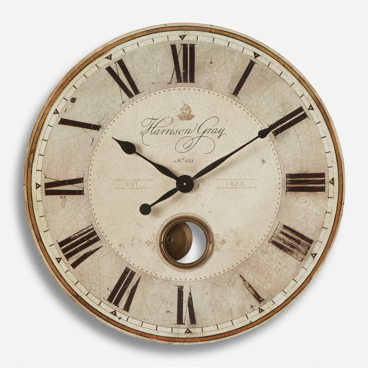 Harrison Gray 23" Wall Clock Clocks| Uttermost