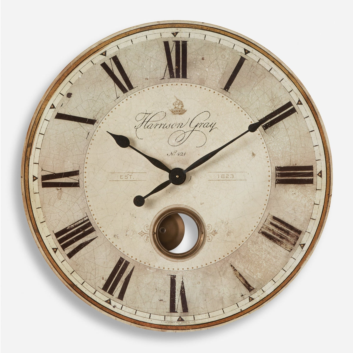 Harrison Gray 30" Wall Clock Clocks| Uttermost