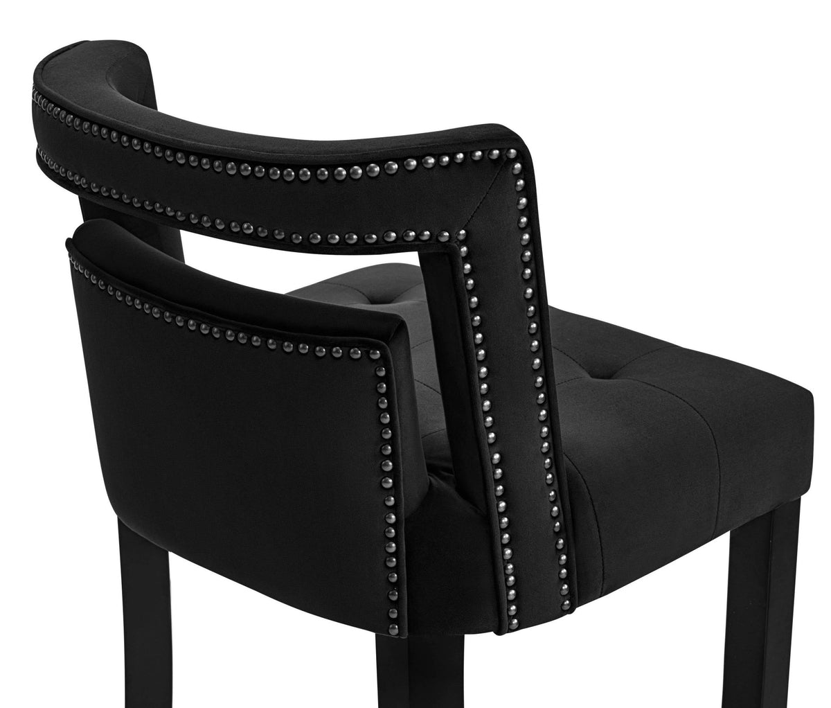 Hart Black Velvet Counter Stool Stools| TOV