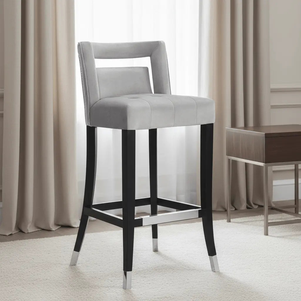 Hart Grey Velvet Bar Stool Counter Stools| TOV