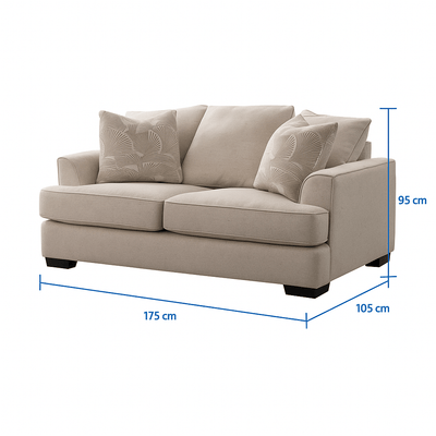 Harvey Cream Loveseat (175cm) - Al Rugaib Furniture