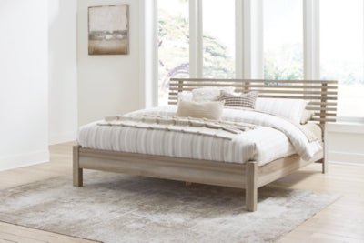 Hasbrick King Slat Panel Bed Beds| Ashley Homestore