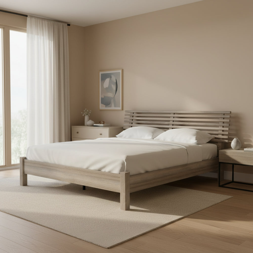 Hasbrick King Slat Panel Bed Beds| Ashley Homestore