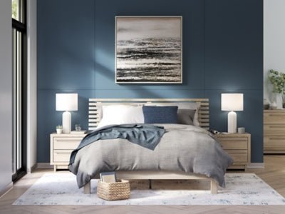 Hasbrick Queen Slat Panel Bed Beds| Ashley Homestore