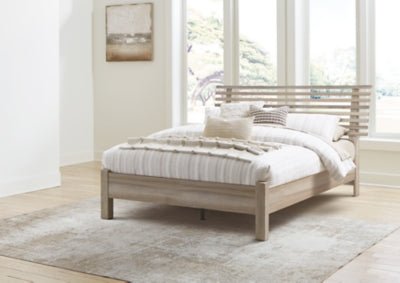 Hasbrick Queen Slat Panel Bed Beds| Ashley Homestore