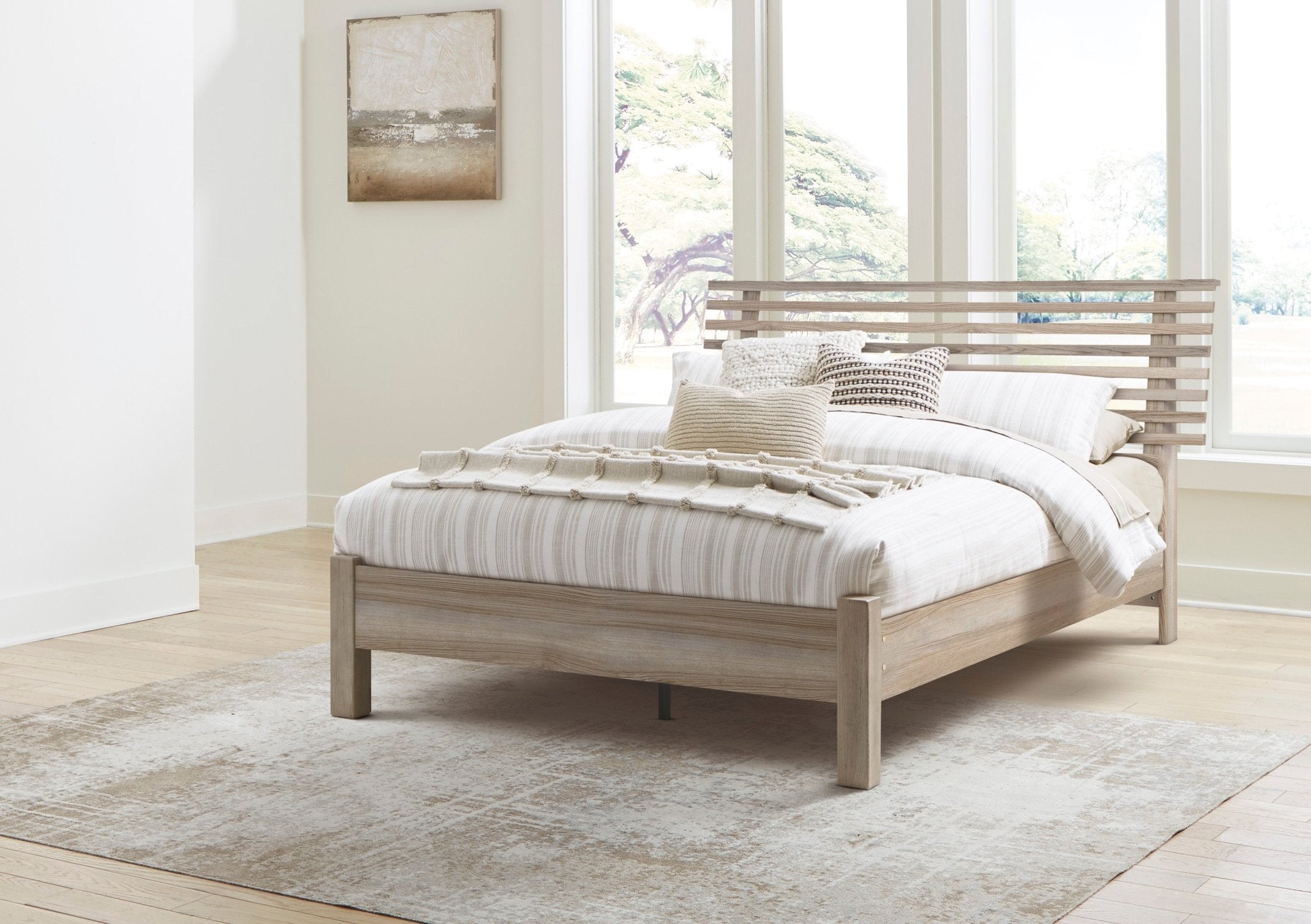 Hasbrick Queen Slat Panel Bed Beds| Ashley Homestore