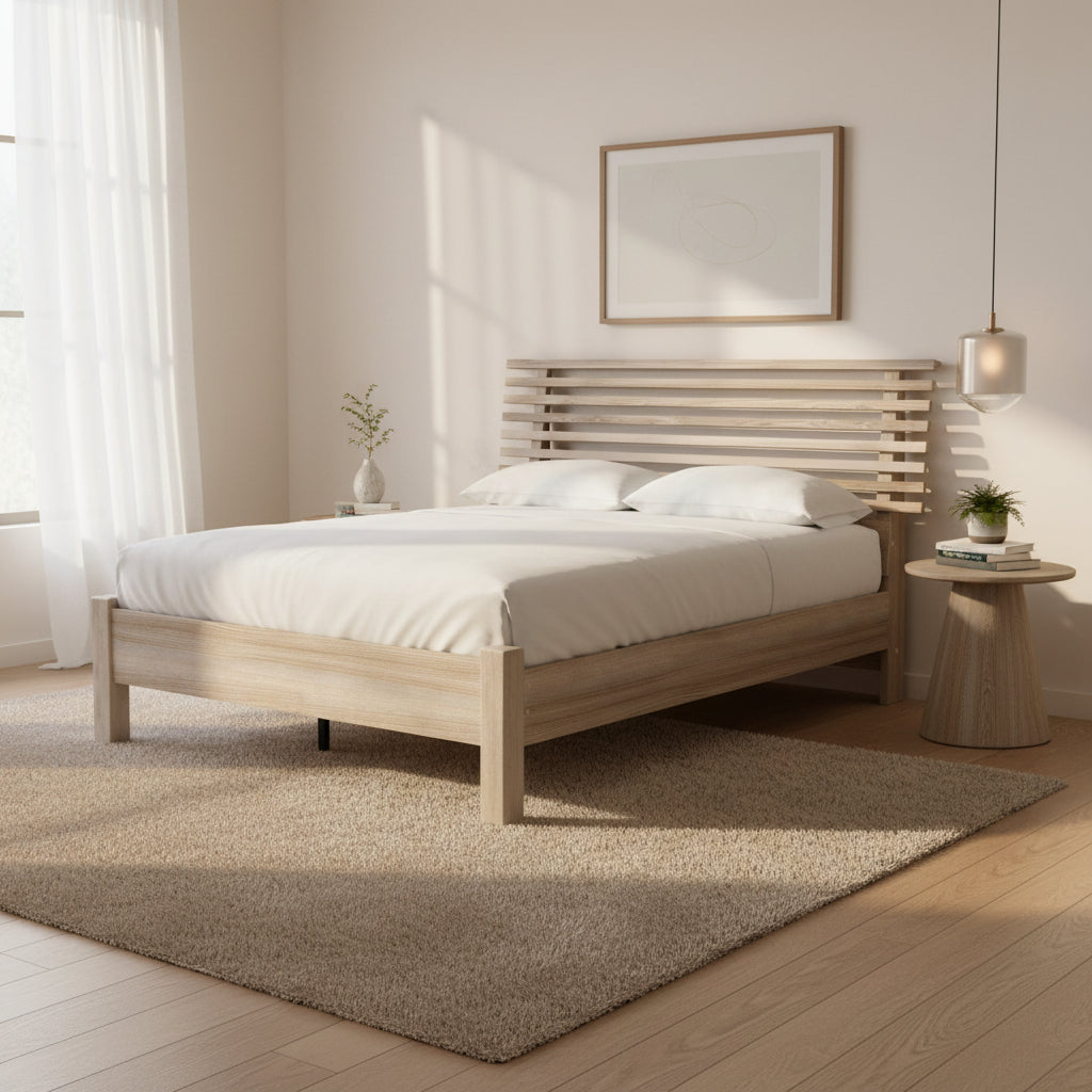 Hasbrick Queen Slat Panel Bed Beds| Ashley Homestore