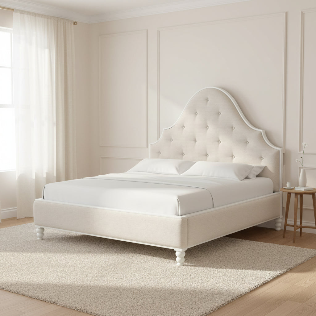 Haven KG Uph Bed-Warm White Beds| A.R.T. Furniture