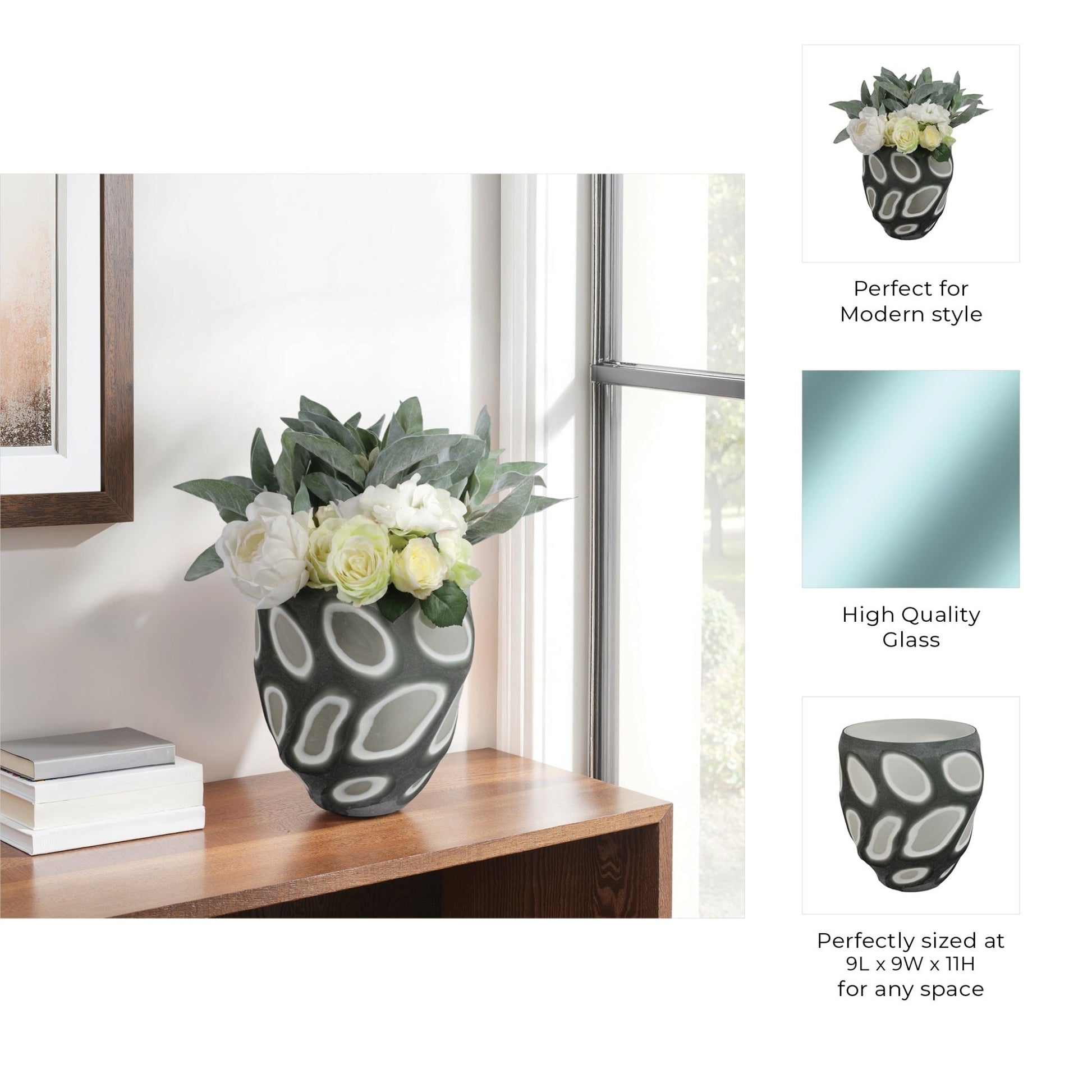 Havre Grey Glass Vase Vases and Jars| Sagebrook Home